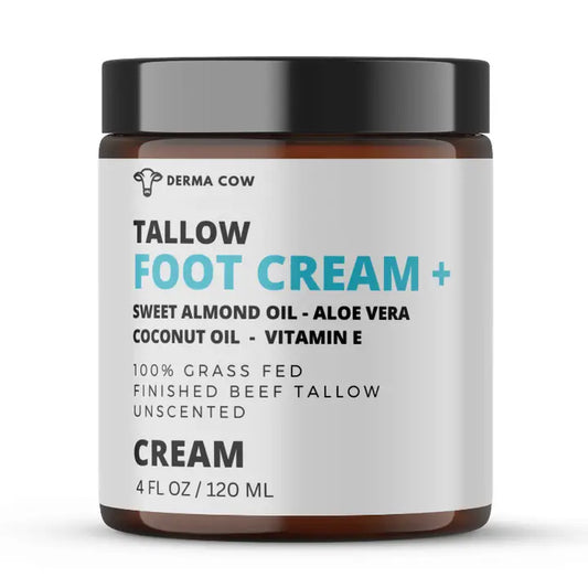 Tallow Foot Cream+ Sweet Almond Oil,Coconut Oil,Aloe, Vitamin E