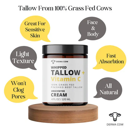 Whipped Tallow Cream with Vitamin C, Cream For Face and Body