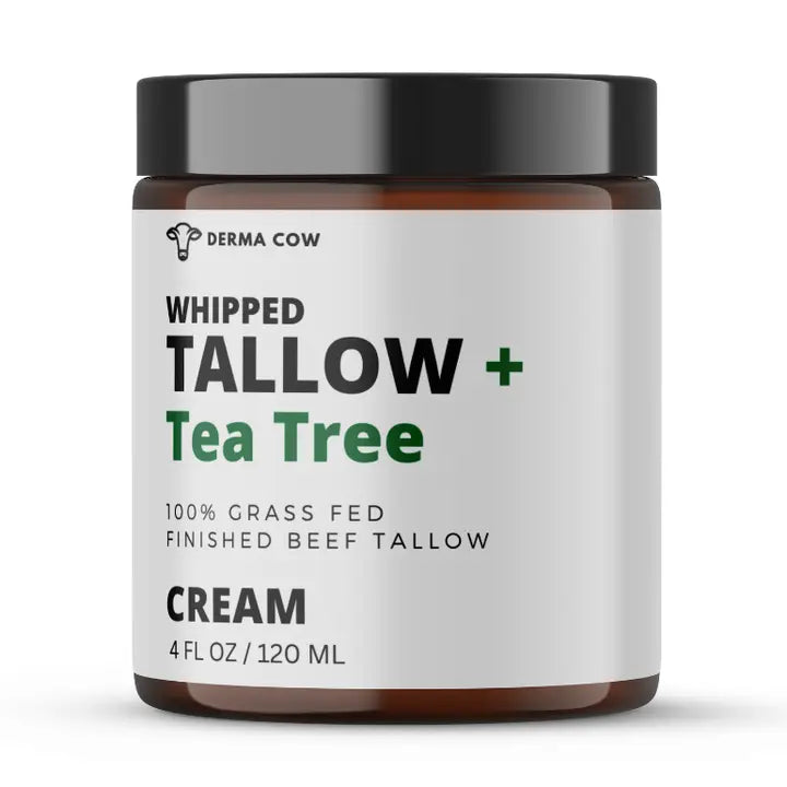 Whipped Tallow Cream + Tea Tree, 100% Grass Fed Beef Tallow